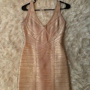 Authentic Herve Leger Rose Gold dress